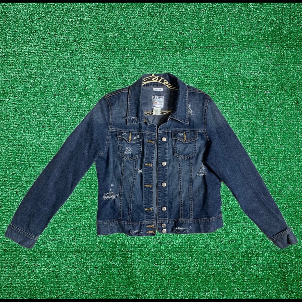 Reworked Old Navy Jean Jacket Distressed